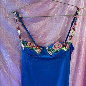 floral print satin dress